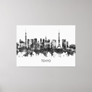 Toile Tokyo Japan Skyline BW