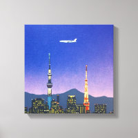 Tokyo Japon Skyline 80s Hiroshi Nagai Art