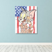 Toile Tom & Jerry avec le drapeau américain (Insitu (Plancher de Bois))
