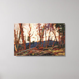 Toile Tom Thomson - BURNT COUNTRY EVENING SKETCH FOR BUR