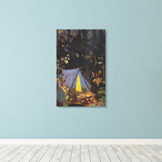 Toile Tom Thomson - CAMPFIRE 1916 (Insitu (Plancher de Bois))