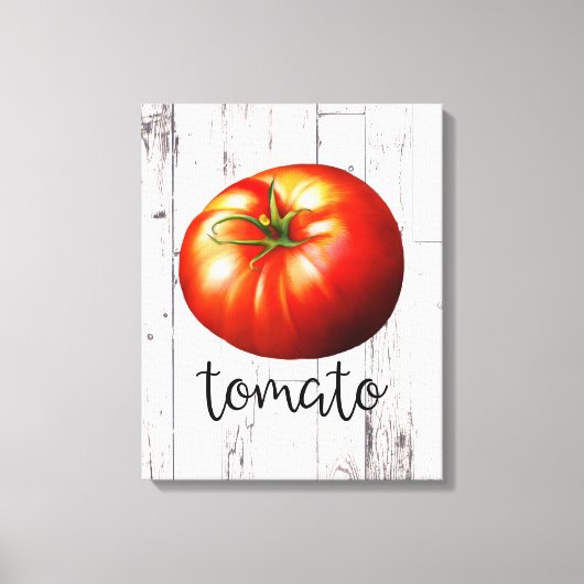 Toile TOMATE Bois Blanc Rustique Cuisine de Ferme Artisa (Recto)