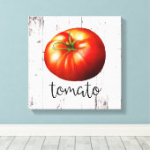 Toile TOMATE Bois Blanc Rustique Cuisine de Ferme Artisa (Insitu (Plancher de Bois))
