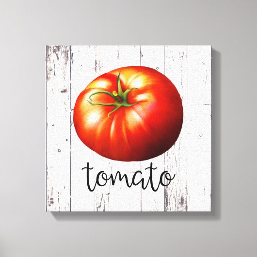 Toile TOMATE Bois Blanc Rustique Cuisine de Ferme Artisa (Recto)