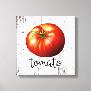 Toile TOMATE Bois Blanc Rustique Maison de Ferme Art de 