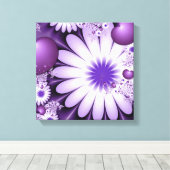 Toile Tomber dans l'amour Fleurs Abstraites et Coeurs Fr (Insitu (Plancher de Bois))