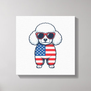 Toile Tonde patriotique en lunettes de soleil Dessin vec