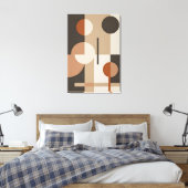 Toile Tons Neutres Abstraits du Milieu du Siècle (Insitu(Chambre))