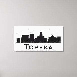Toile Topeka, le Kansas horizon noir et blanc de   de
