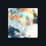 Toile Topographic Mind Flow Colorful Profile<br><div class="desc">A luminous human profile in pale white and beige becomes a living canvas for swirling topographic lines and radiant color waves. Electric turquoise, fiery orange, coral, golden yellow, and teal contours ripple across the face like visible thoughts, emotions, or universal energy, while subtle earthy brown textures reveal deeper layers beneath....</div>