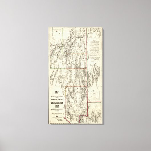 Toile Topographie du sud du Nevada (Recto)