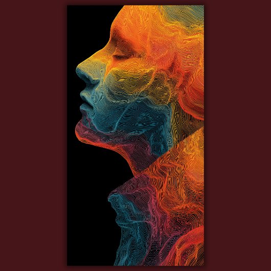 Toile Topographie Vive | Portrait Abstrait