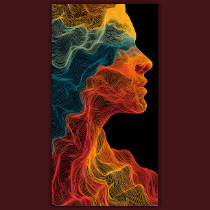 Toile Topographie Vive   Portrait Abstrait