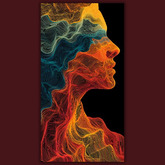 Toile Topographie Vive | Portrait Abstrait
