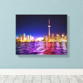 Toile Toronto Skyline la nuit (Insitu (Plancher de Bois))