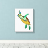 Toile Tortue à la plongée avec tuba (Insitu (Plancher de Bois))
