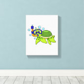 Toile Tortue à la plongée avec tuba (Insitu (Plancher de Bois))