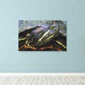 Toile Tortue à oreilles rouges, Trachemys scripta elegan (Insitu (Plancher de Bois))