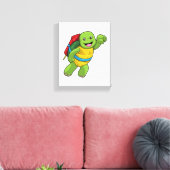 Toile Tortue au volant avec fusée (Insitu(Salon))