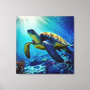 Toile Tortue de mer Océan Marine Vie Plage Nature Animau