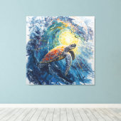 Toile Tortue de mer vitrail (Insitu (Plancher de Bois))