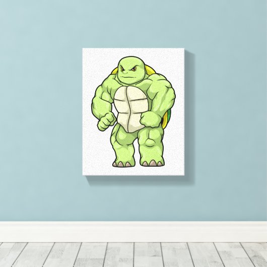 Toile Tortue en Bodybuilder avec Six pack (Insitu (Plancher de Bois))