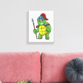 Toile Tortue en guerrier avec Spear & Helmet (Insitu(Salon))