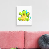 Toile Tortue en musique avec casque (Insitu(Salon))