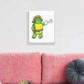 Toile Tortue en pirate avec patchs main et oeil (Insitu(Salon))
