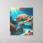 Toile Tortue marine Serene 3D en Océan -Tranquille Lif M (Recto)
