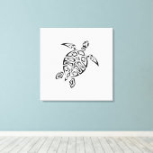 Toile Tortue Tribale Noire Et Blanc (Insitu (Plancher de Bois))