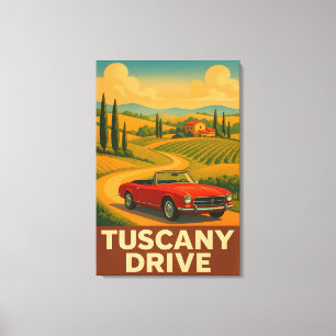 Toile Toscane Drive : 1970s Style Vintage voyage