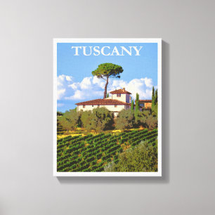Toile Toscane Italie Vintage voyage italien Villa Poster