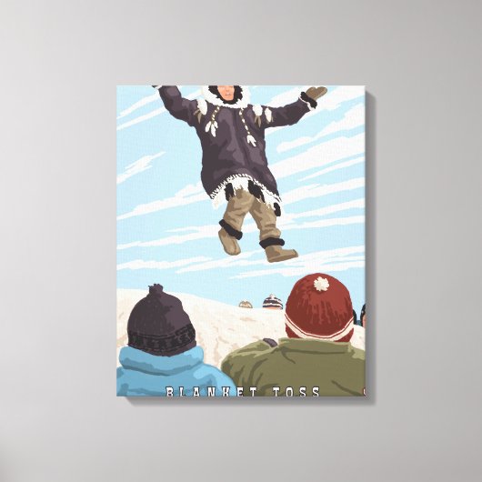 Toile Toss de couverture de l'Alaska - Barrow, Alaska (Recto)