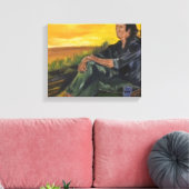 Toile Tôt le matin, seul sur la rivière Sarr Canvas Pri (Insitu(Salon))