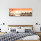 Toile Tôt matin aquarelle brouillard ciel paysage (Insitu(Chambre))