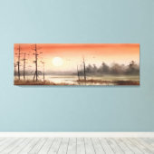 Toile Tôt matin aquarelle brouillard ciel paysage (Insitu (Plancher de Bois))