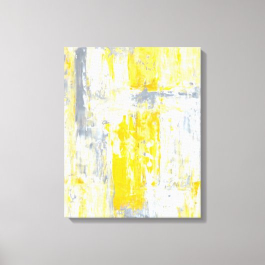 Toile 'Totalement unique' Gris et Jaune Art Abstrait (Recto)