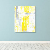 Toile 'Totalement unique' Gris et Jaune Art Abstrait (Insitu (Plancher de Bois))