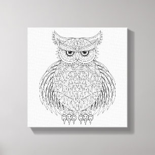 Toile Totem inspiré 6 d'oiseau de hibou