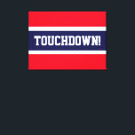 Toile TOUCHDOWN Bright Red White Navy Bleu Stripes<br><div class="desc">Cette conception sportive de football comporte du texte en gras TOUCHDOWN! à l'intérieur d'une large bande marine bleu centre contre un arrière - plan rouge vif. Le texte peut être personnalisé.</div>