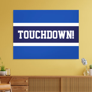 Toile TOUCHDOWN Fun Navy Bold Blue White Grey Stripes