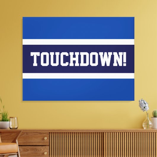 Toile TOUCHDOWN Fun Navy Bold Blue White Grey Stripes (Insitu(Salon))
