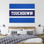 Toile TOUCHDOWN Fun Navy Bold Blue White Grey Stripes (Insitu(Chambre))