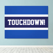 Toile TOUCHDOWN Fun Navy Bold Blue White Grey Stripes (Insitu (Plancher de Bois))