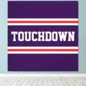 Toile TOUCHDOWN Texte Rouge Blanc Violet Rayures de Cour (Insitu (Plancher de Bois))