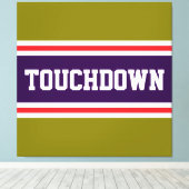 Toile TOUCHDOWN Violet Rouge Blanc Olive Rayures de Cour (Insitu (Plancher de Bois))