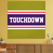 Toile TOUCHDOWN Violet Rouge Blanc Olive Rayures de Cour (Insitu(Salon))