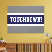 Toile TOUCHDOY Fun Bold Navy Blue White Grey Stripes (Insitu(Salon))