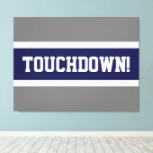 Toile TOUCHDOY Fun Bold Navy Blue White Grey Stripes (Insitu (Plancher de Bois))